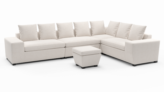Foamfinity Accent Modular  | Sectional with Ottoman | 135" x 91" | CertiPUR-US Premium Foam | STYLNN®️ - STYLNN®