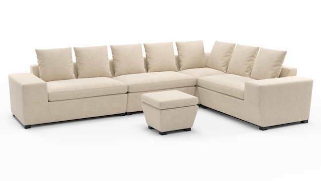 Foamfinity Accent Modular  | Sectional with Ottoman | 135" x 91" | CertiPUR-US Premium Foam | STYLNN®️ - STYLNN®