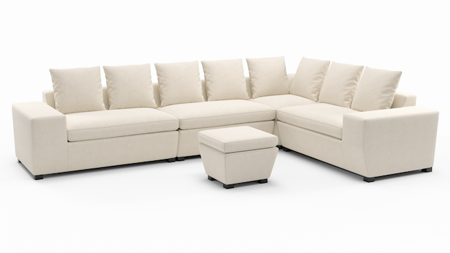 Foamfinity Accent Modular  | Sectional with Ottoman | 135" x 91" | CertiPUR-US Premium Foam | STYLNN®️ - STYLNN®