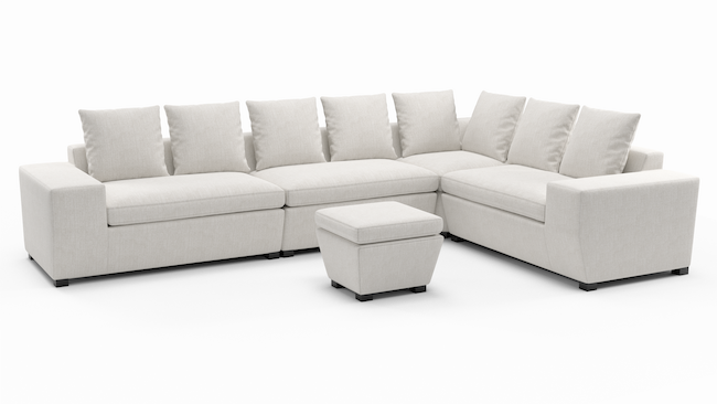 Foamfinity Accent Modular  | Sectional with Ottoman | 135" x 91" | CertiPUR-US Premium Foam | STYLNN®️ - STYLNN®
