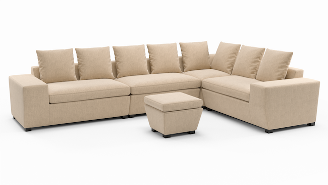 Foamfinity Accent Modular  | Sectional with Ottoman | 135" x 91" | CertiPUR-US Premium Foam | STYLNN®️ - STYLNN®