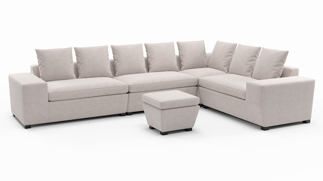 Foamfinity Accent Modular  | Sectional with Ottoman | 135" x 91" | CertiPUR-US Premium Foam | STYLNN®️ - STYLNN®