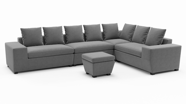 Foamfinity Accent Modular  | Sectional with Ottoman | 135" x 91" | CertiPUR-US Premium Foam | STYLNN®️ - STYLNN®