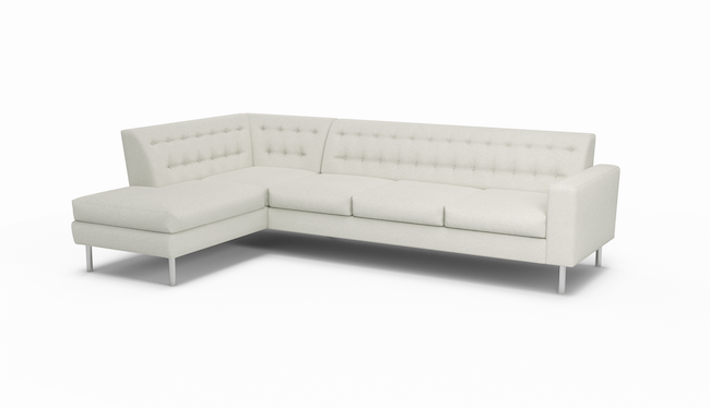 Le Jace HydroRepel | Miami Sand | Water Resistant | Sectional Left Bumper Sofa | 80" x 124" | CertiPUR-US Premium Foam | STYLNN®️ - STYLNN®