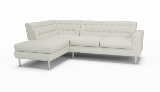 Le Jace HydroRepel | Miami Sand | Water Resistant | Sectional Left Sofa Bumper | 80" x 94" | CertiPUR-US Premium Foam | STYLNN®️ - STYLNN®