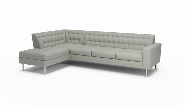 Le Jace | Leather | Sectional Left Sofa Bumper | 80" x 124" | CertiPUR-US Premium Foam | STYLNN®️ - STYLNN®