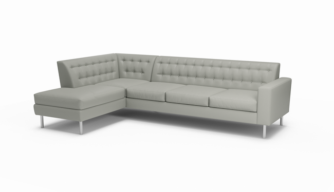 Le Jace | Leather | Sectional Left Sofa Bumper | 80" x 124" | CertiPUR-US Premium Foam | STYLNN®️