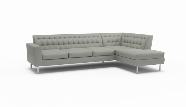 Le Jace | Leather | Sectional Right Sofa Bumper | 124" x 80" | CertiPUR-US Premium Foam | STYLNN®️ - STYLNN®