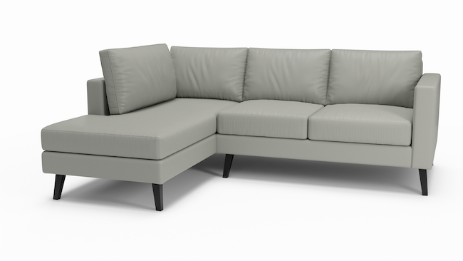 Wilfred | Leather | Sectional Left Bumper | 80" x 94" | CertiPUR-US Premium Foam | STYLNN®️ - STYLNN®