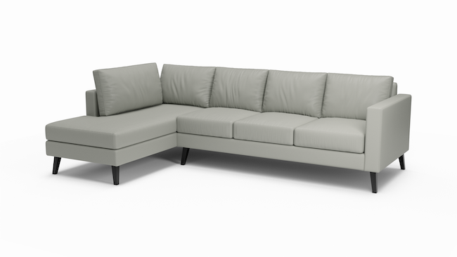 Wilfred | Leather | Sectional Left Sofa Bumper | 80" x 124" | CertiPUR-US Premium Foam | STYLNN®️ - STYLNN®