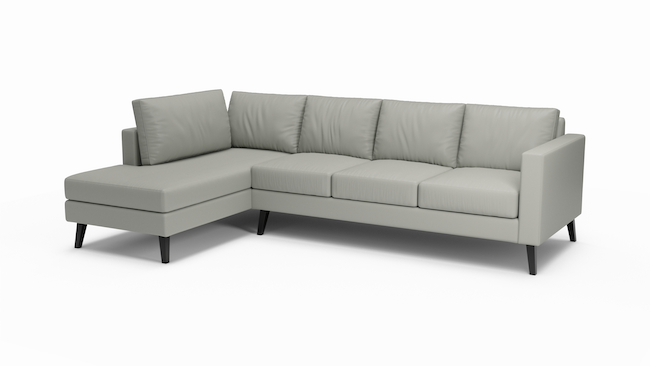 Wilfred | Leather | Sectional Left Sofa Bumper | 80" x 124" | CertiPUR-US Premium Foam | STYLNN®️