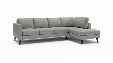 Wilfred | Leather | Sectional Right Sofa Bumper | 124" x 80" | CertiPUR-US Premium Foam | STYLNN®️